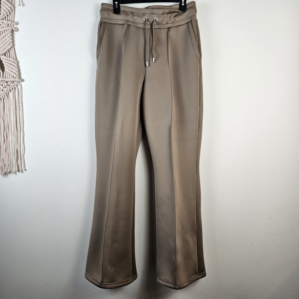 MAUVAIS Men's Brown Coffee Neoprene Wide Leg Joggers Pants Size 16 NWT